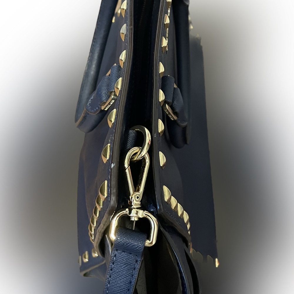 NWOT Michael Kors Gorgeous Large Selma Studded Tote Crossbody Pocketbook Navy - Picture 6 of 11
